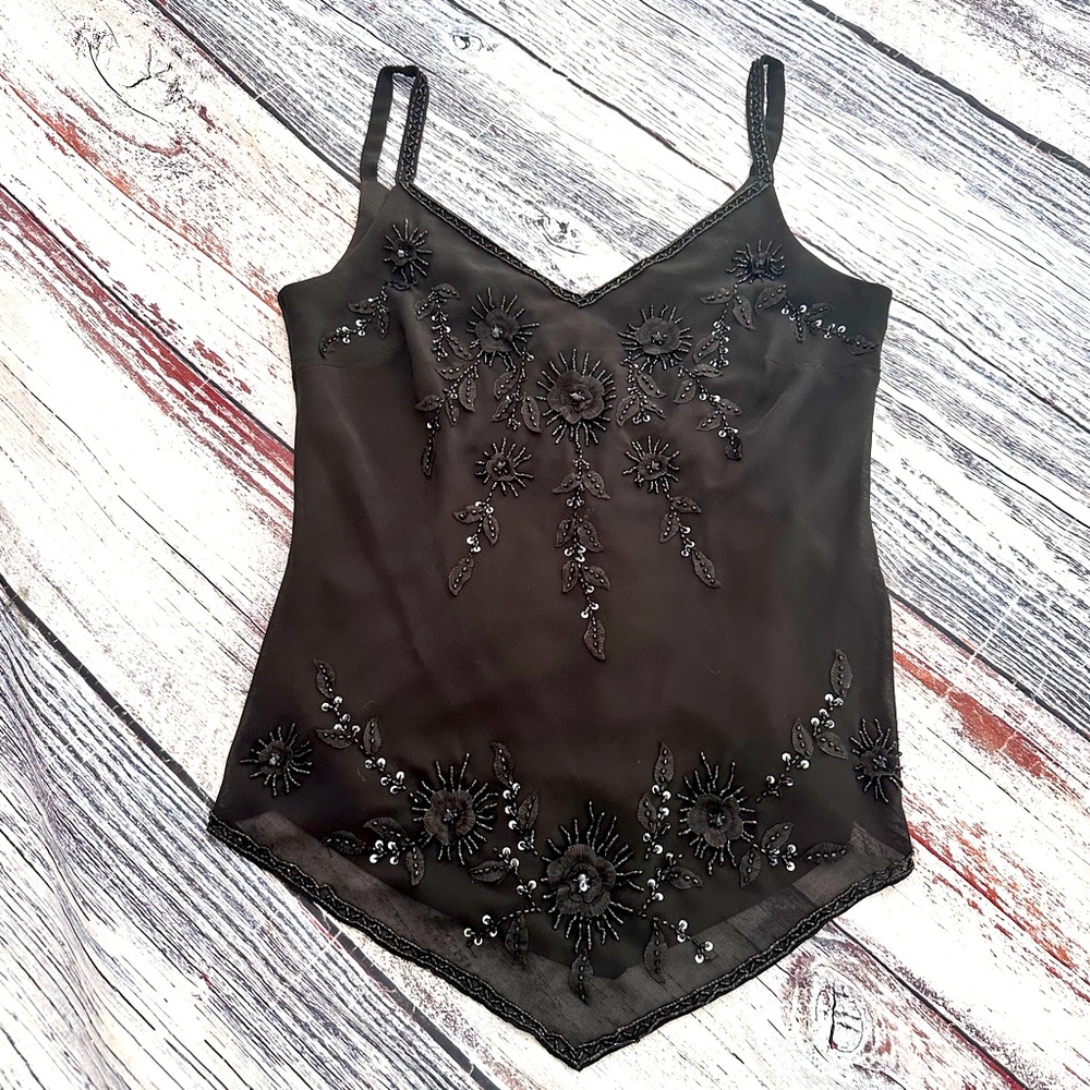 Vintage R&M Richard’s Beaded Black Blouse